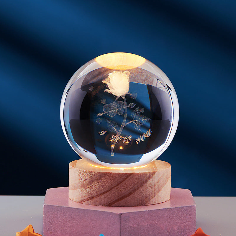 CrystalGlow - 3D Kristallen Nachtlamp met LED Verlichting voor Sfeervol Interieur