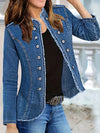 DenimChic - Blauwe Raw-Trim Spijkerjas voor Dames
