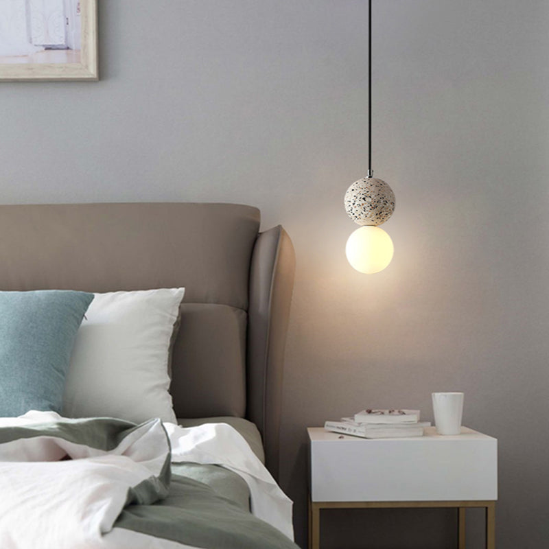 LumiSphere Kleine LED Hanglampen - Zwart Wit Glazen Bollen voor Eettafel en Woonkamer