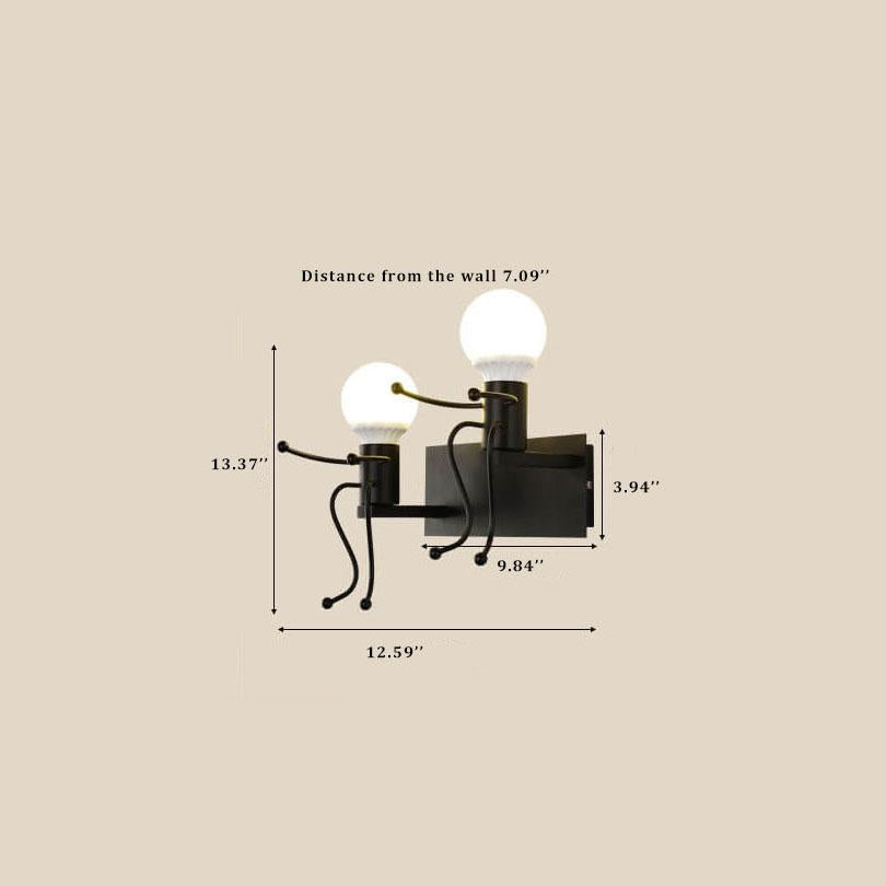MetaalPro - Stoere Robot Wandlamp van Smeedijzer | Industrieel Design