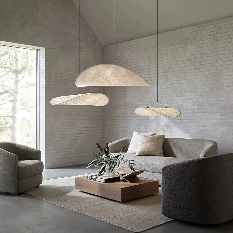 LumiSleek - Moderne LED Hanglamp van Metaal en Kunstzijde in Wit voor de Slaapkamer
