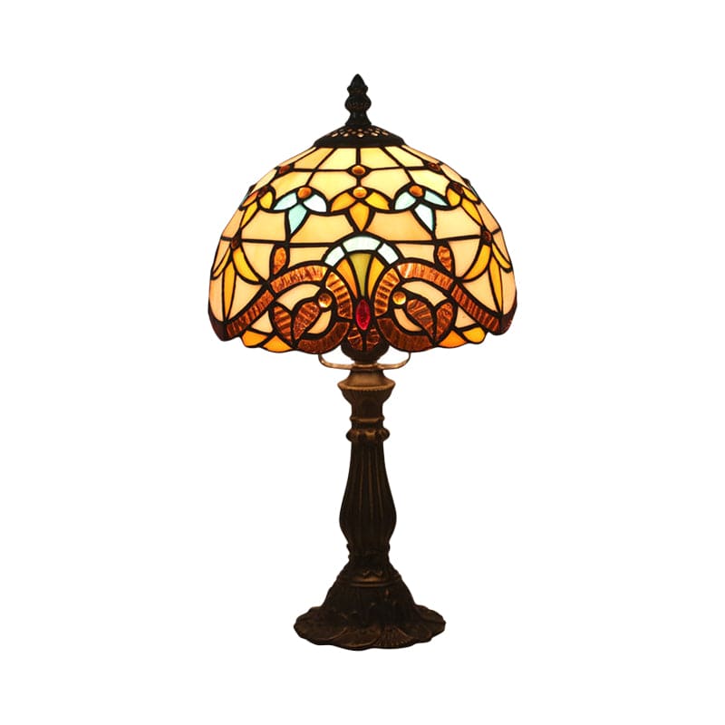 VitraLicht - Tiffany Tafellamp van Gekleurd Glas met Loodlijnen voor Klassieke Verlichting