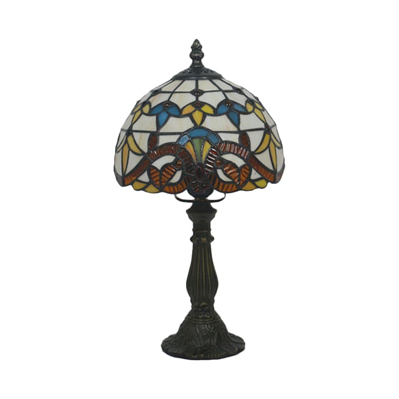 VitraLicht - Tiffany Tafellamp van Gekleurd Glas met Loodlijnen voor Klassieke Verlichting