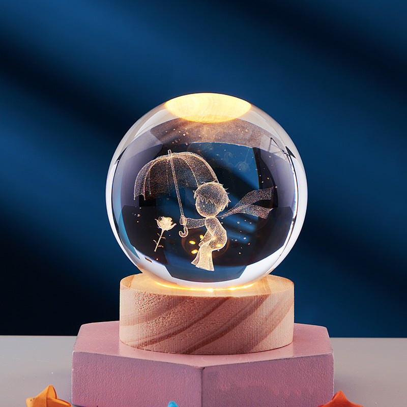 CrystalGlow - 3D Kristallen Nachtlamp met LED Verlichting voor Sfeervol Interieur