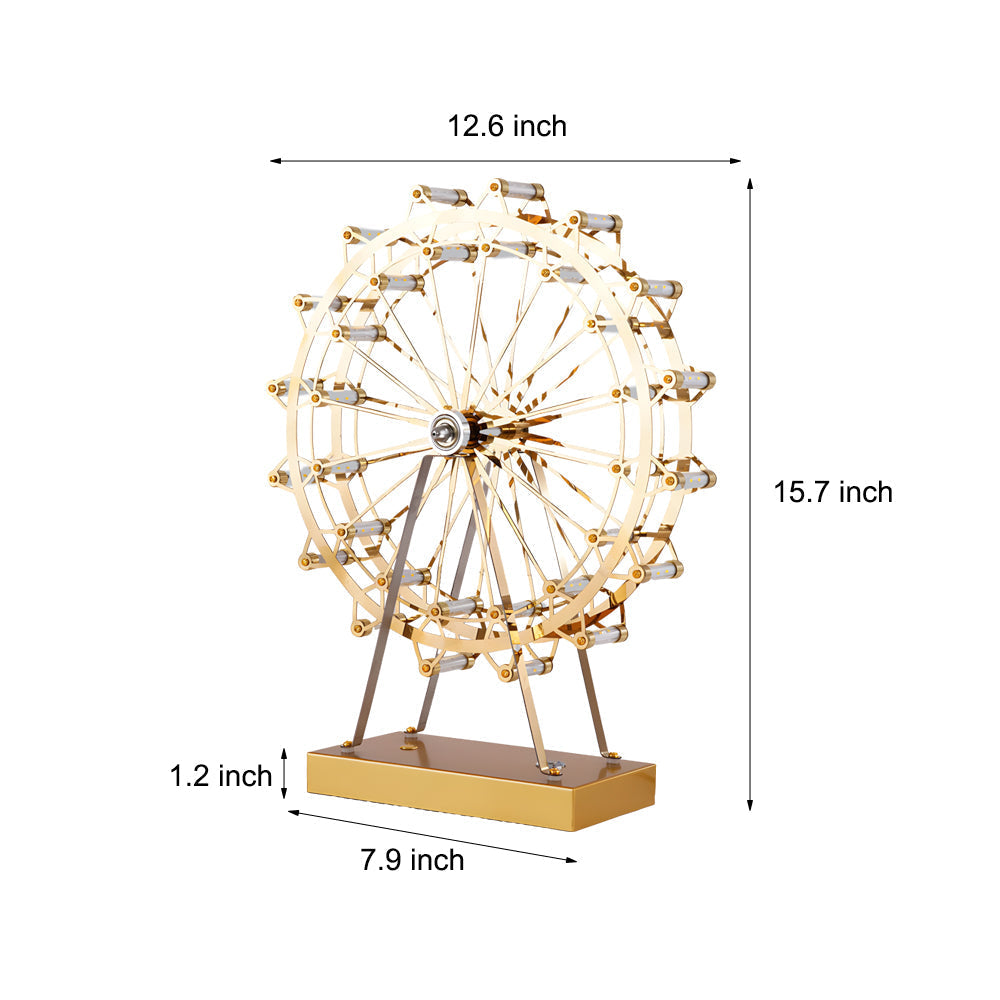 FerrisGlow - Gouden Reuzenrad Tafellamp met Geïntegreerde LED en Touch Schakelaar | Moderne Verlichting voor Stijlvol Interieur