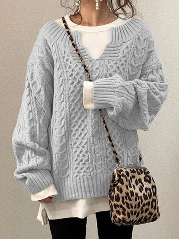 Nina - Comfortabele Warme Oversized Kabeltrui voor Dames