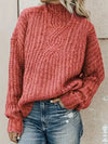 Nina - Effen Gebreide Stehkragenpullover voor Dames