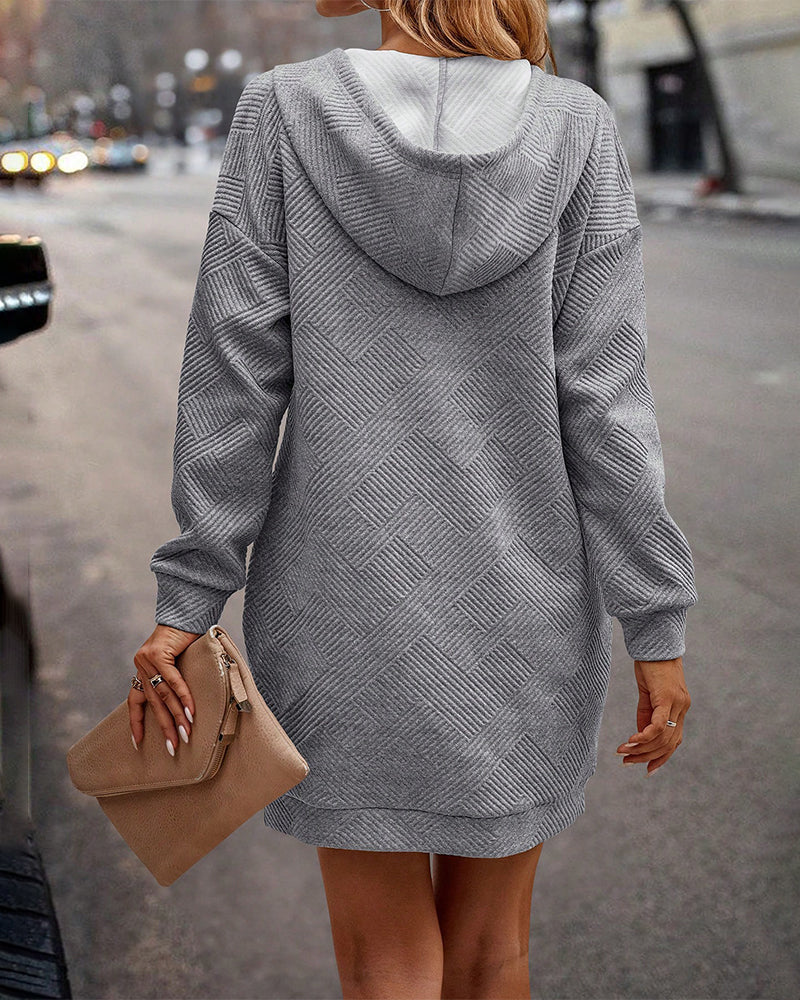 Marlien - Jurk Pullover Combinatie met Capuchon voor Herfst 2023