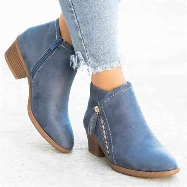 Clara Stijlvolle Dames Enkellaarsjes - Comfortabele Stiefeletten met Rits en Hoogwaardig Voetbed