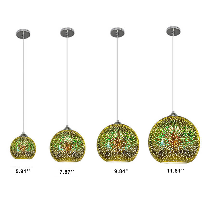 LichtSpectra - Moderne 3D Kleurrijke Vuurwerk Glas Hanglamp met 1 Lichtpunt