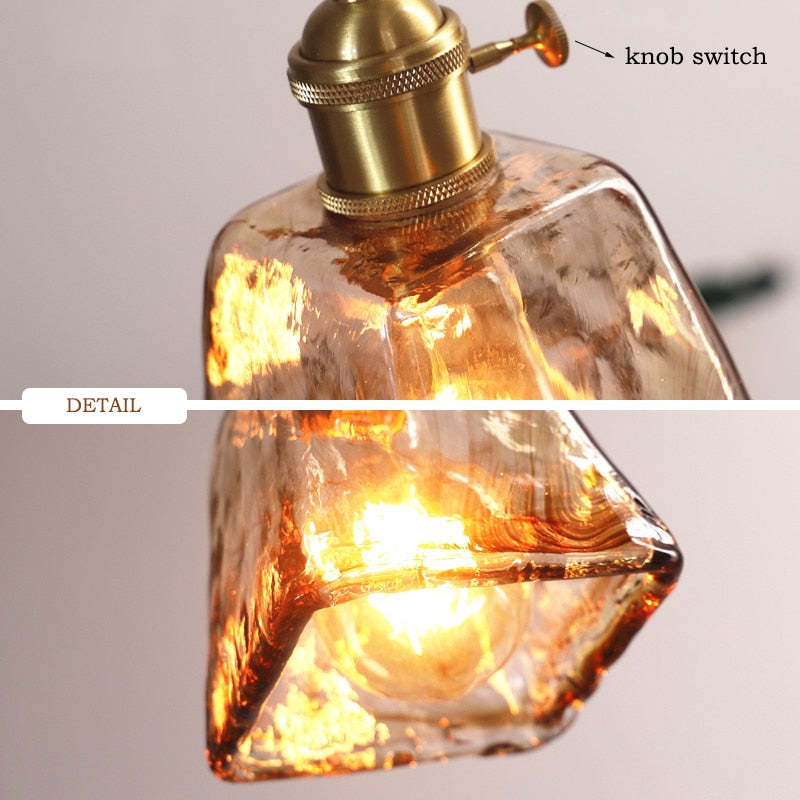 LumiRetro - Retro LED Hanglampen van Gouden Metaal en Glas voor Slaapkamer, Woonkamer en Eetkamer