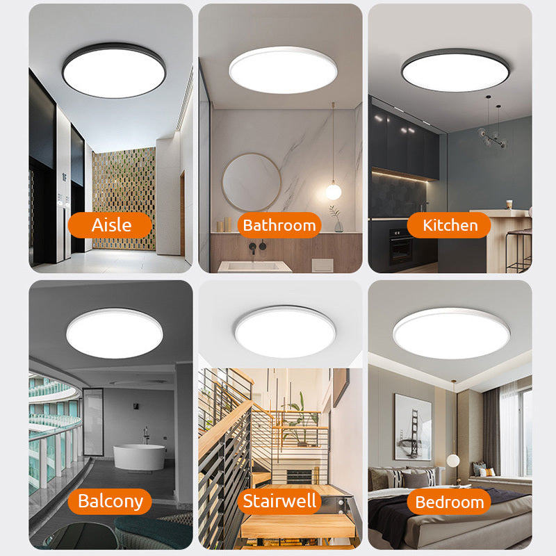LumiCirca - Moderne Ronde LED Plafondlamp van Metaal in Wit en Zwart