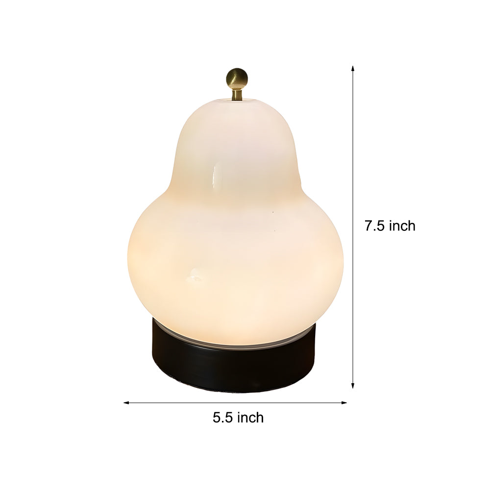 PearGlow - Draagbare Glazen Peer USB Dimbare LED Tafellamp met Touch Schakelaar | Moderne Verlichting voor Elk Interieur