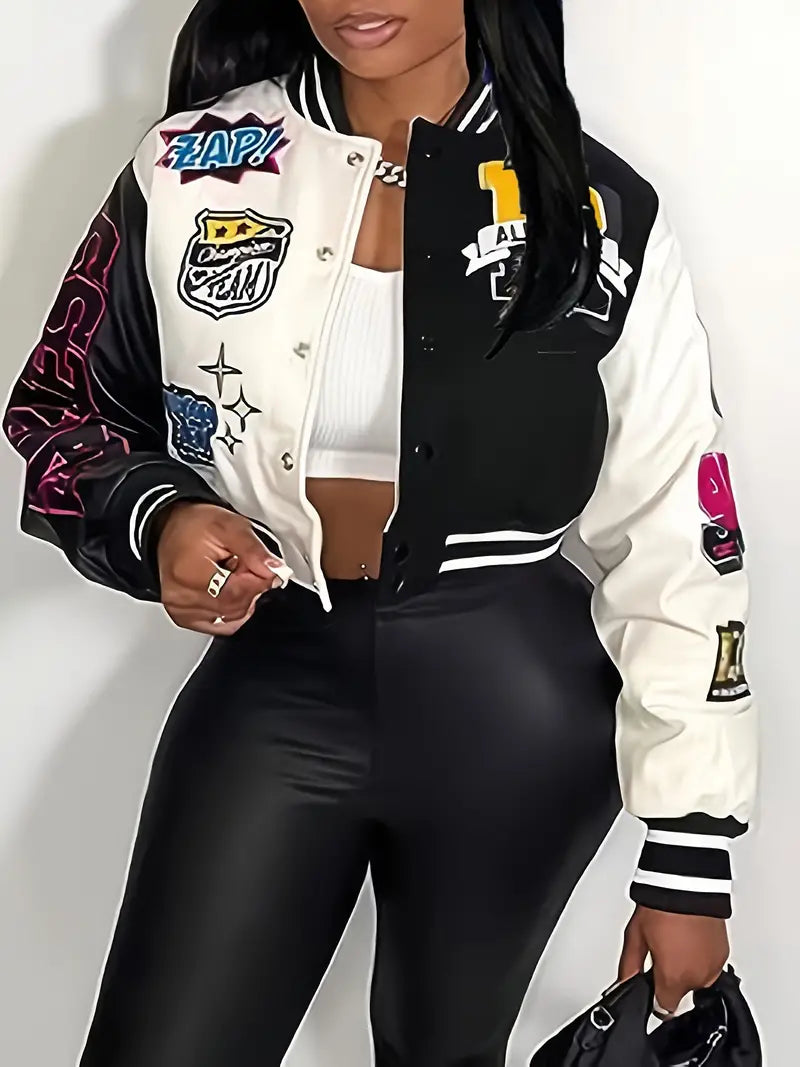 VarsityFashion - Dames Varsity Jas met Briefprint