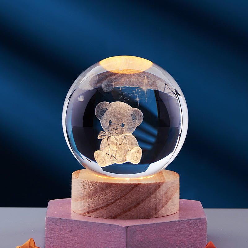CrystalGlow - 3D Kristallen Nachtlamp met LED Verlichting voor Sfeervol Interieur
