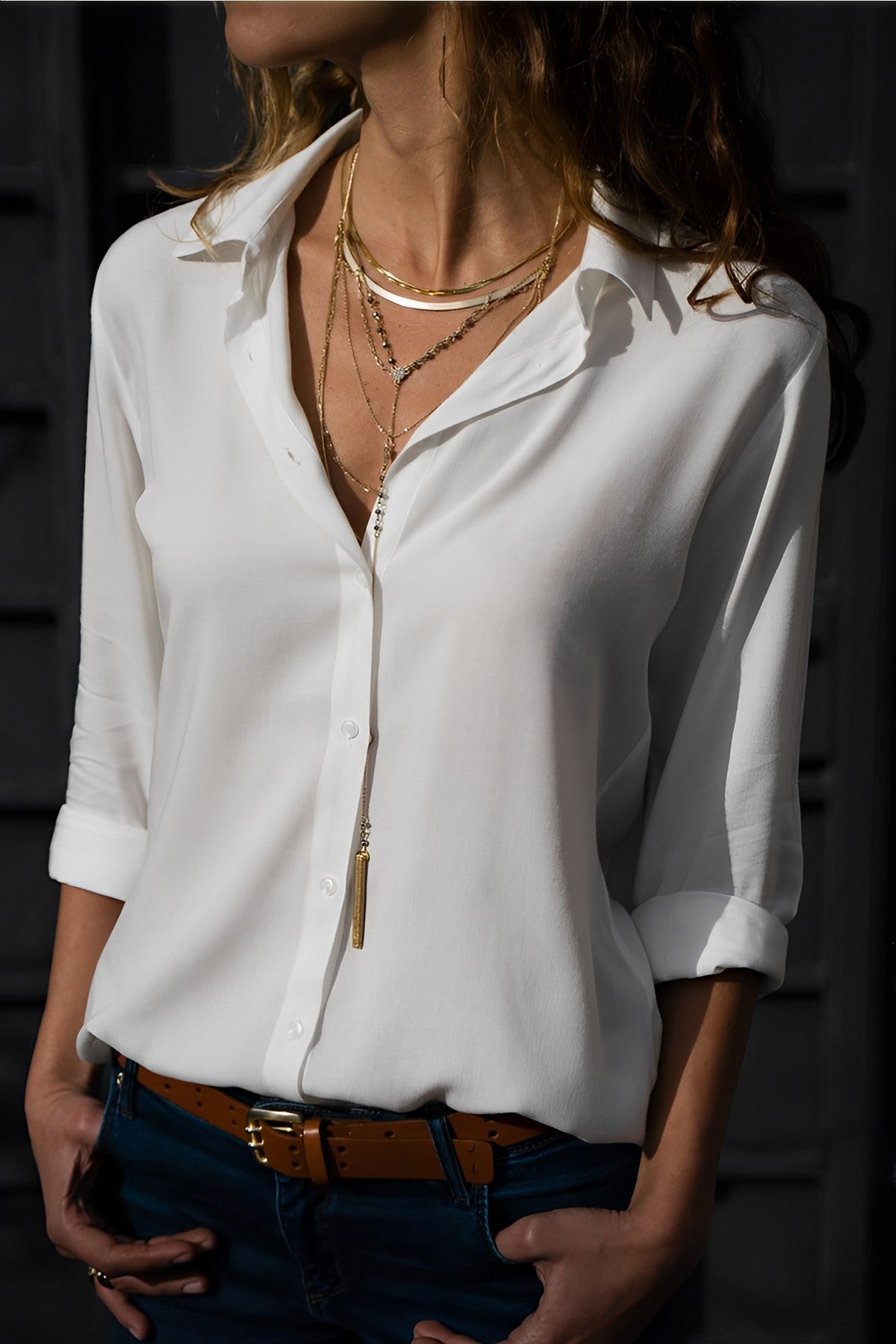 Sophia - Casual Langarm Blouse voor Dames | Comfortabele en Stijlvolle Blouse