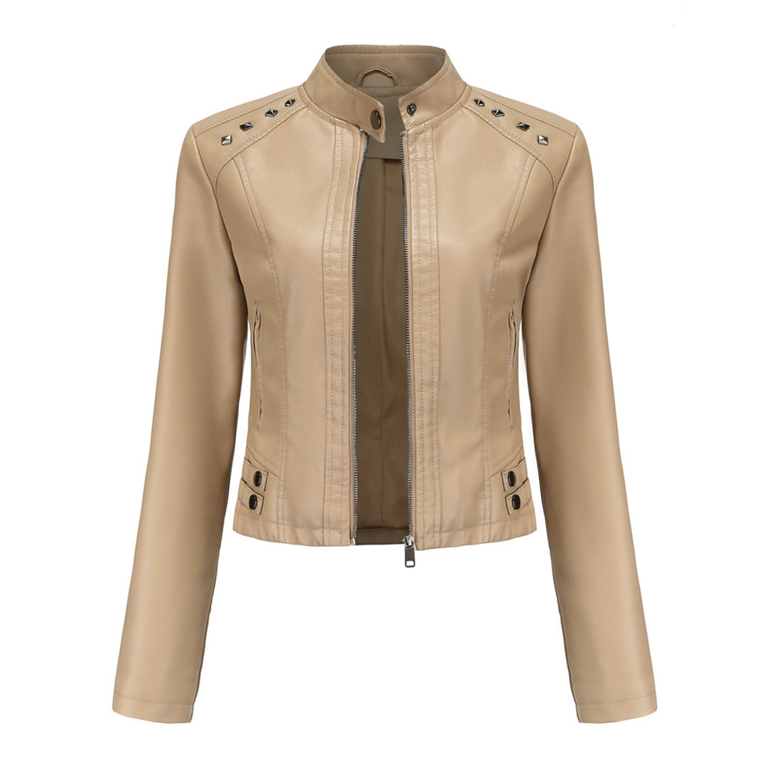 Julisa - Elegante Leren Jas met Unieke Details voor Dames