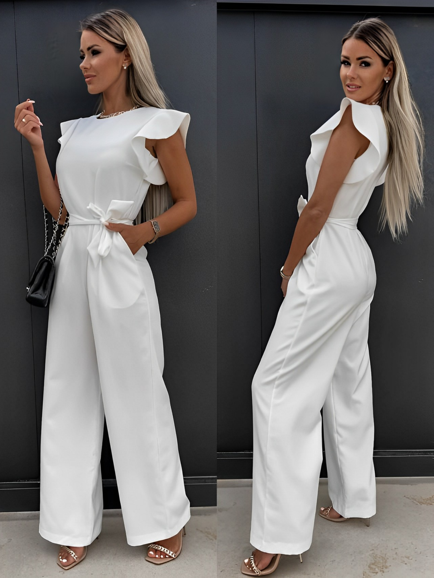 Valeria - Jumpsuit met Riem en Ruches | Elegant en Stijlvol Design