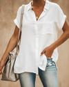 Jana - Relaxed-Fit Blouse met Kraag en Korte Mouwen voor Dames - Comfort en Stijl