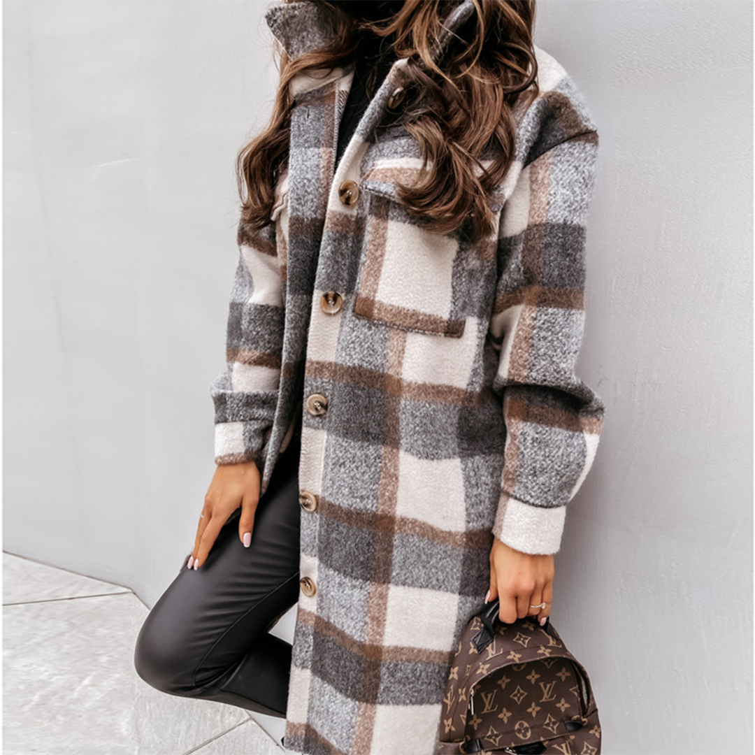 Modieuze Geruite Jas | TrendCheck – Stijlvol en Comfortabel voor Dames
