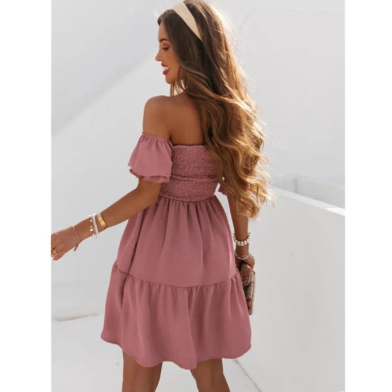 Adrielle - Trendy Off-Shoulder Minijurk voor Modebewuste Vrouwen