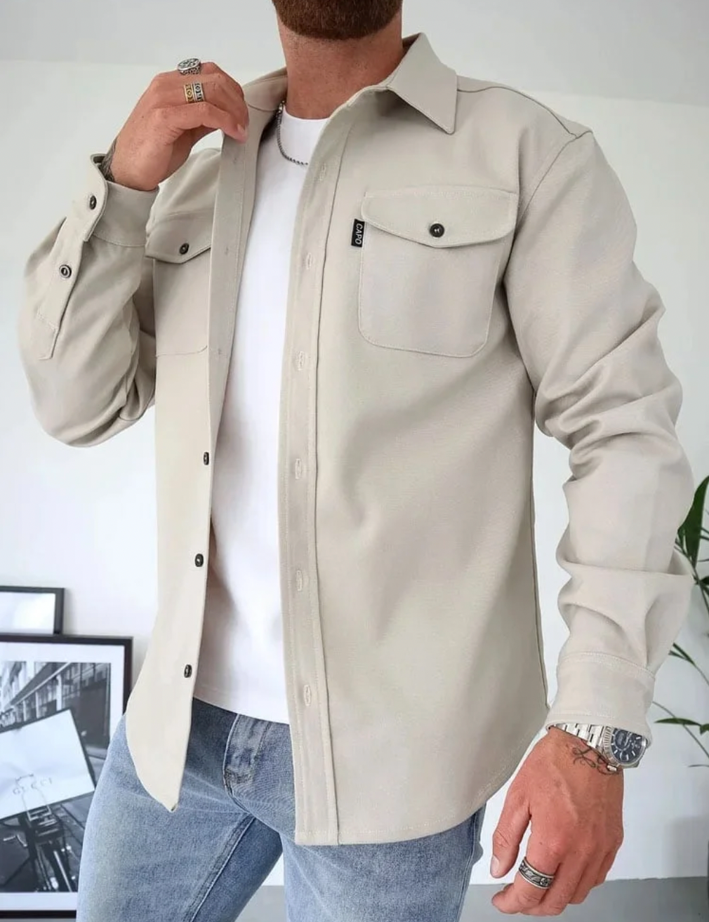 Herfstshirt met Stijlvolle Pasvorm | Casual Overhemd voor Heren