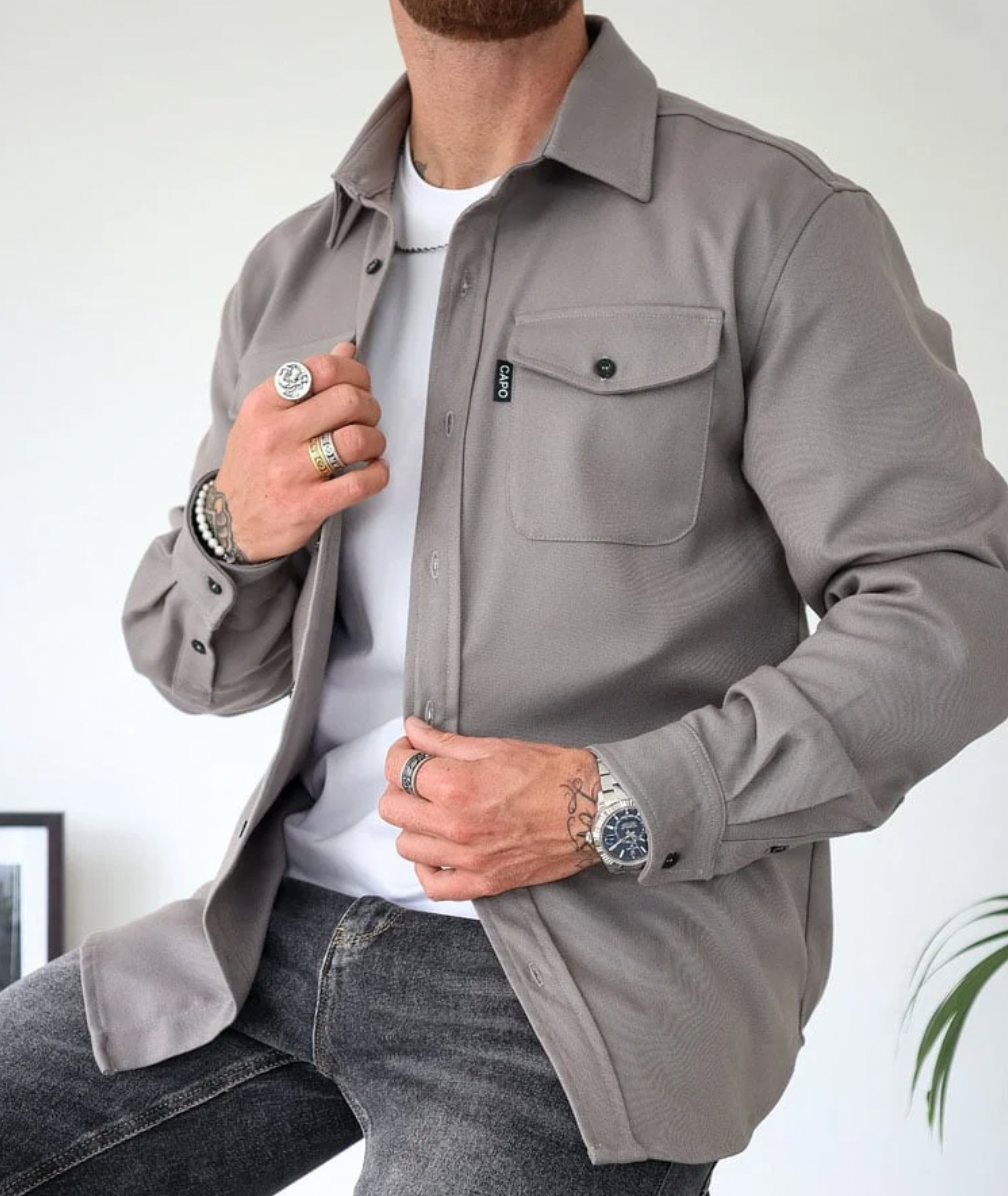 Herfstshirt met Stijlvolle Pasvorm | Casual Overhemd voor Heren