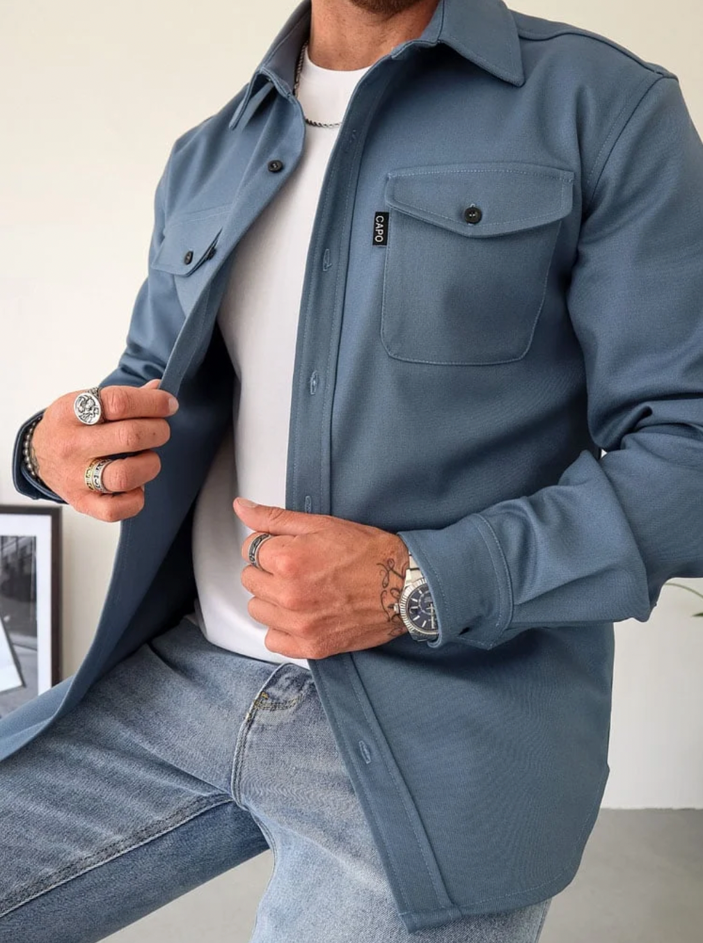 Herfstshirt met Stijlvolle Pasvorm | Casual Overhemd voor Heren