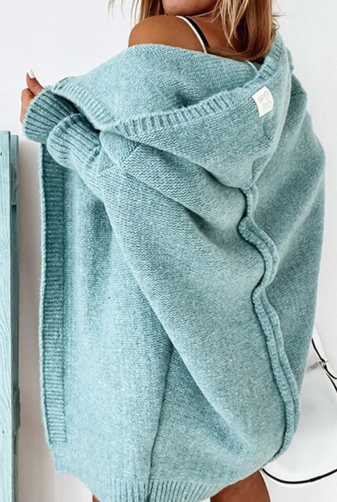 Sophie – Lange Stijlvolle Gebreide Jas met Capuchon voor de Herfst | Comfortabel en Warm