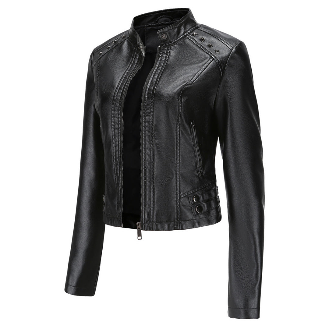 Julisa - Elegante Leren Jas met Unieke Details voor Dames