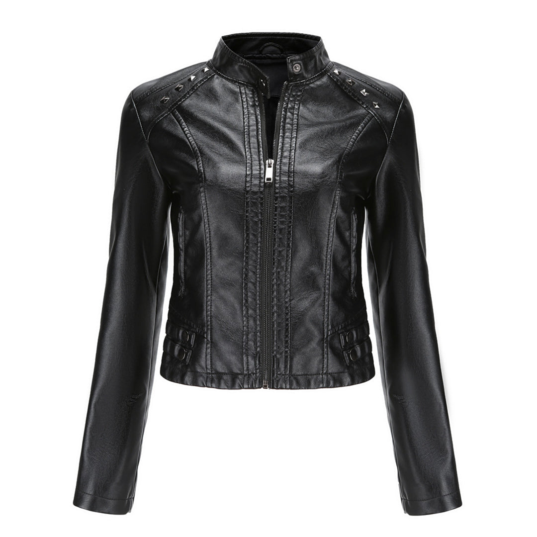 Julisa - Elegante Leren Jas met Unieke Details voor Dames