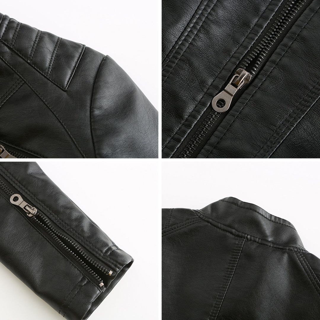 Asymmetrische Leren Jas voor Dames - Modieuze Jack met Rits Sluiting