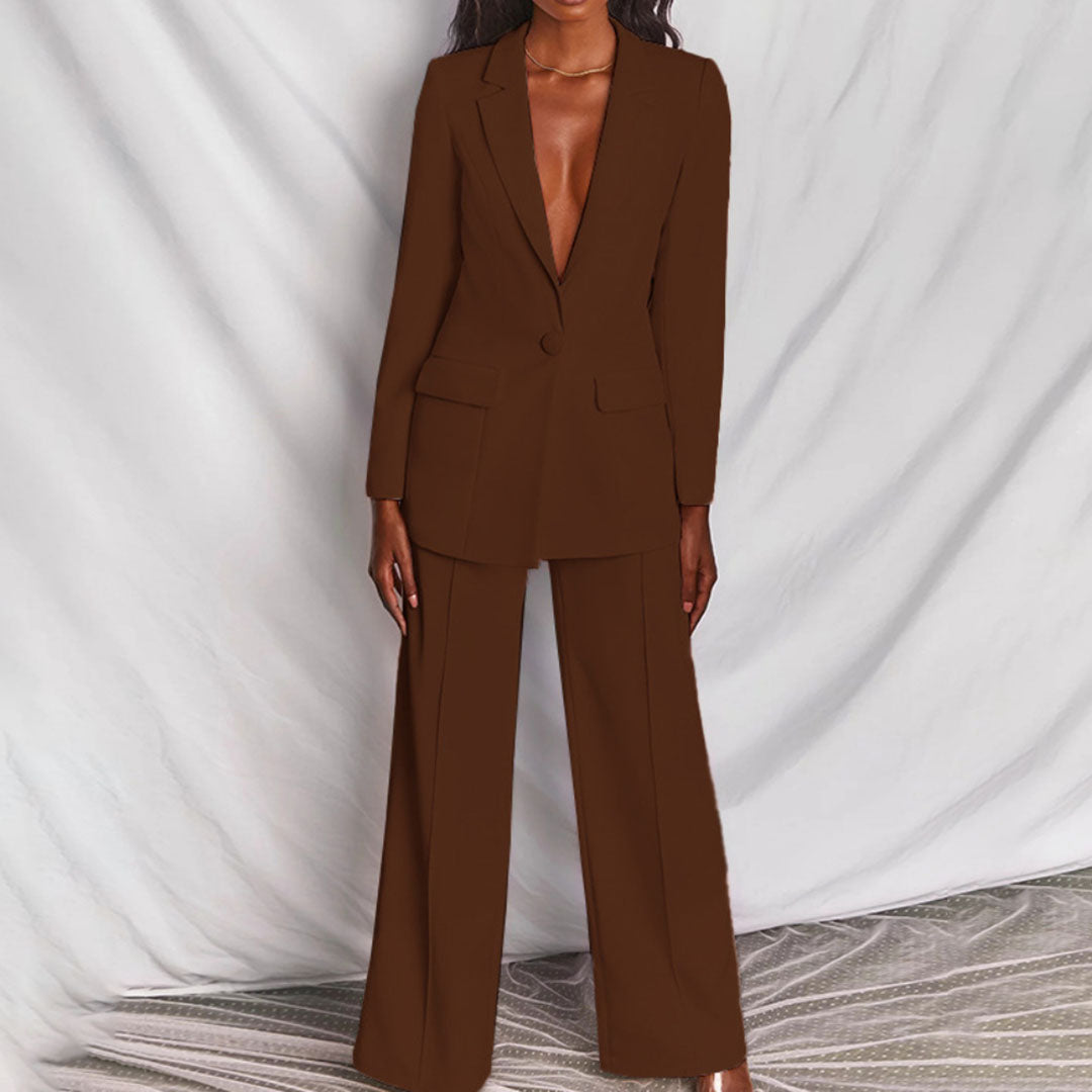 Dinae - Elegant Blazer en Broek Set voor Dames | Stijlvol en Comfortabel Zakelijke Outfit