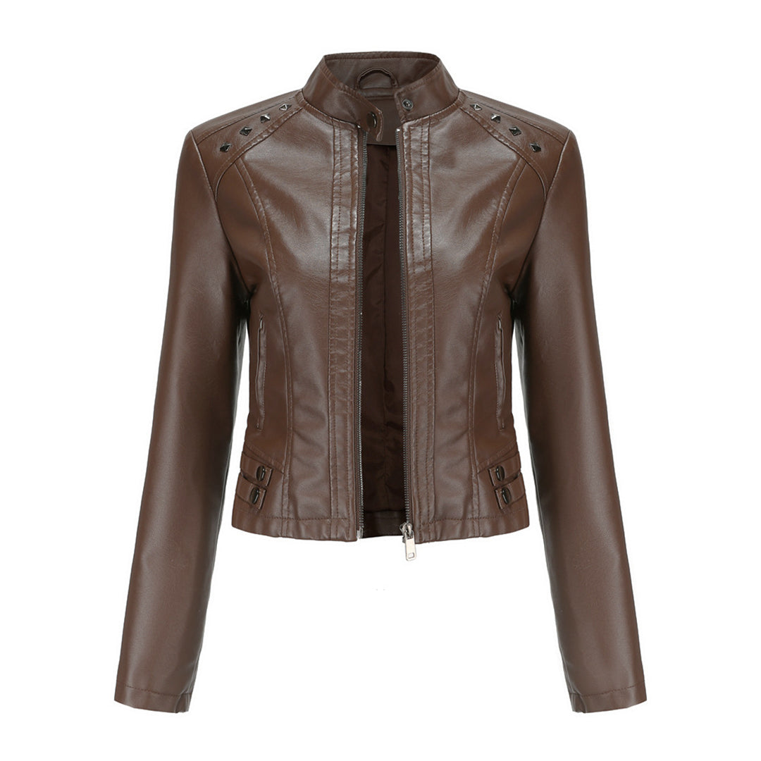 Julisa - Elegante Leren Jas met Unieke Details voor Dames