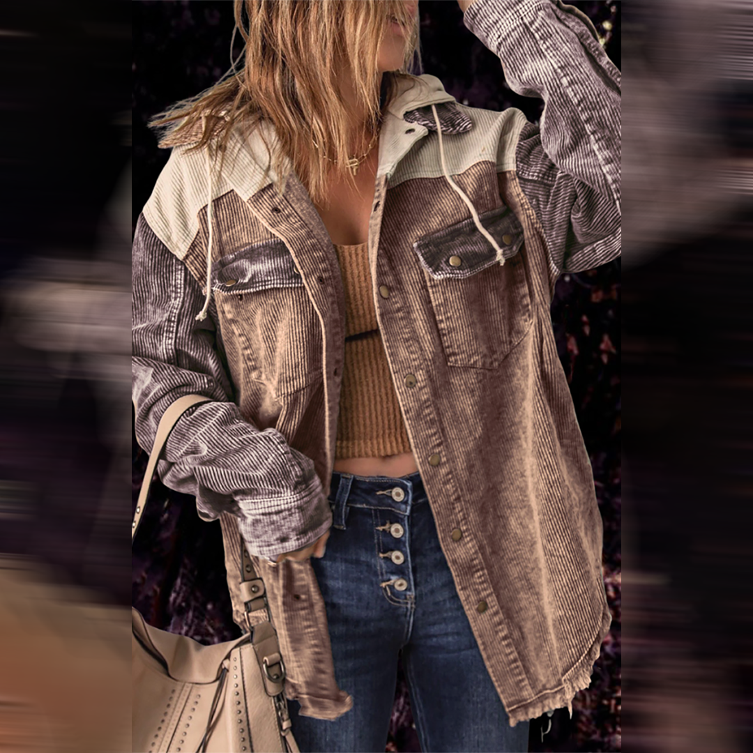 Alaya - Vintage Loose-Fit Jas voor Dames met Unieke Stijl