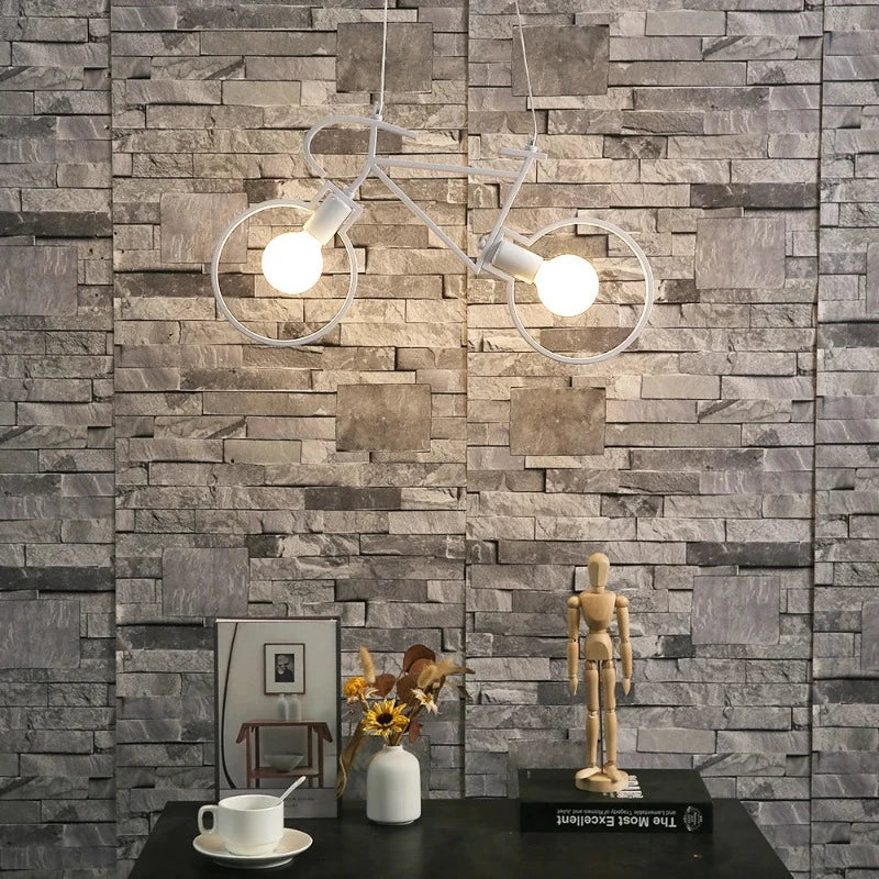 Unieke Fiets LED Hanglamp - Industriële Verlichting voor Woonkamer en Eetkamer
