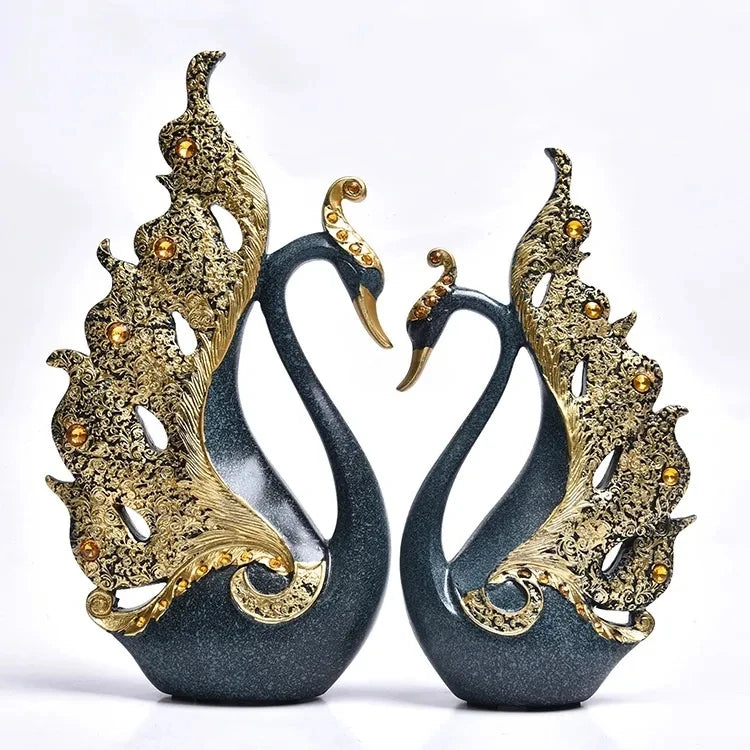 SwanElegance - Zwanenliefhebbers Decoratieve Set | Luxe Zwanenbeeld voor Interieur