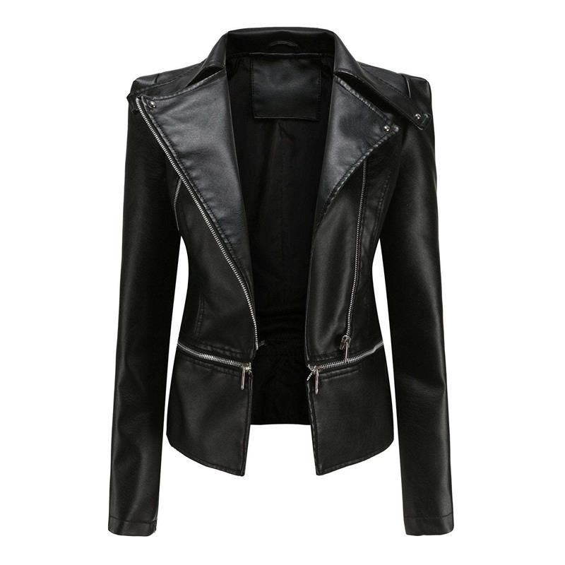 NoirJacket - Gotische Zachte Leren Jas met Revers en Ademend Ritsontwerp
