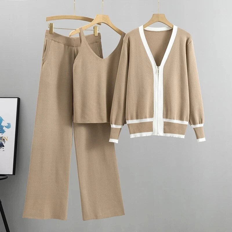 Deliana 3-in-1 Gebreid Lounge Set voor Dames | Comfortabel en Stijlvol Thuis Set