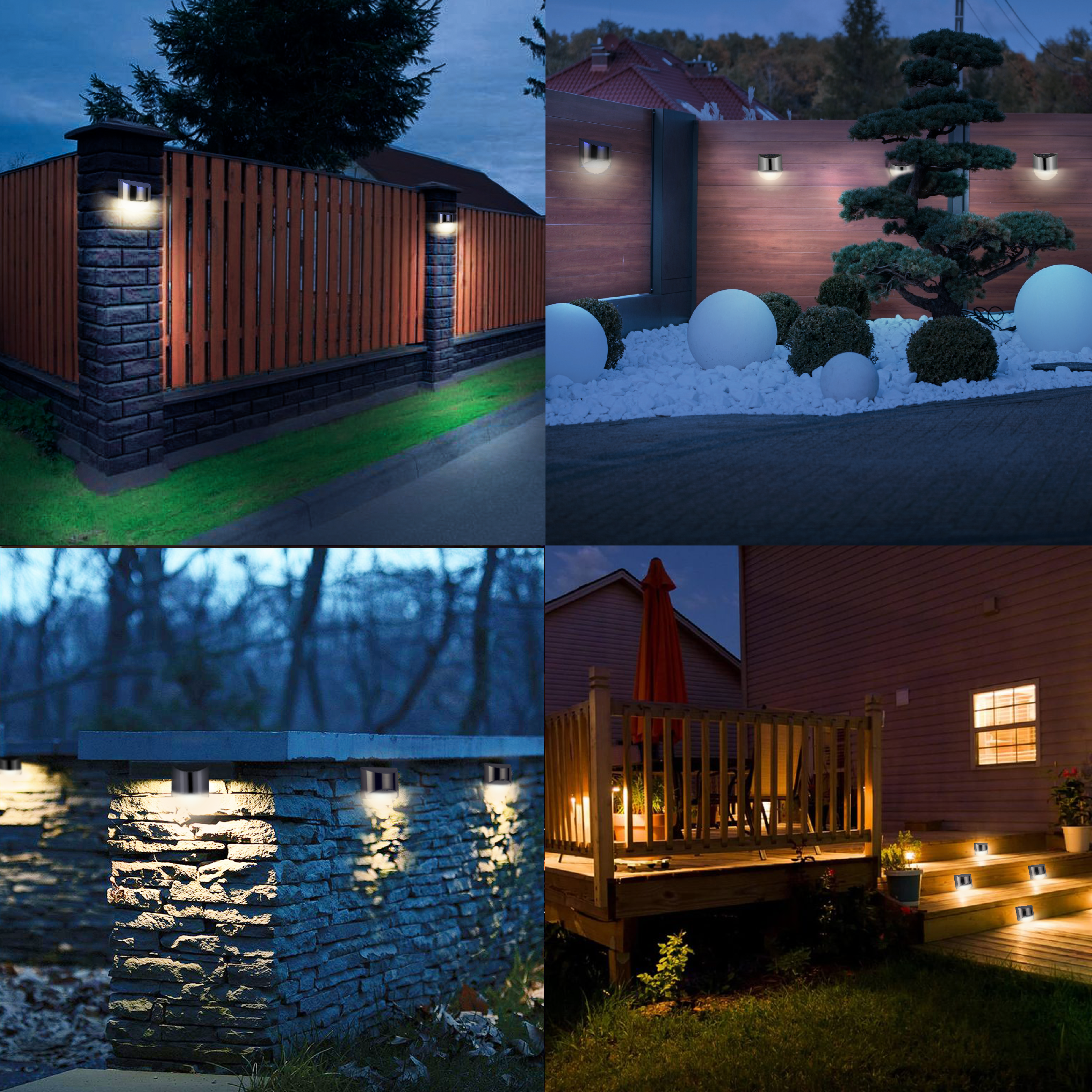 EcoSolar - Duurzame Roestvrij Stalen Solar LED Buitenwandlampen | Waterdicht voor Gazon, Achtertuin en Tuin