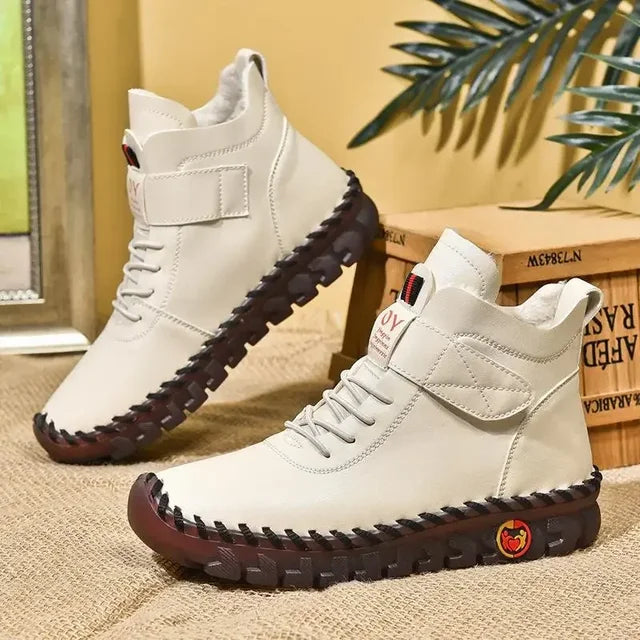StrideLeather - Halfhoge Leren Schoenen voor Dames