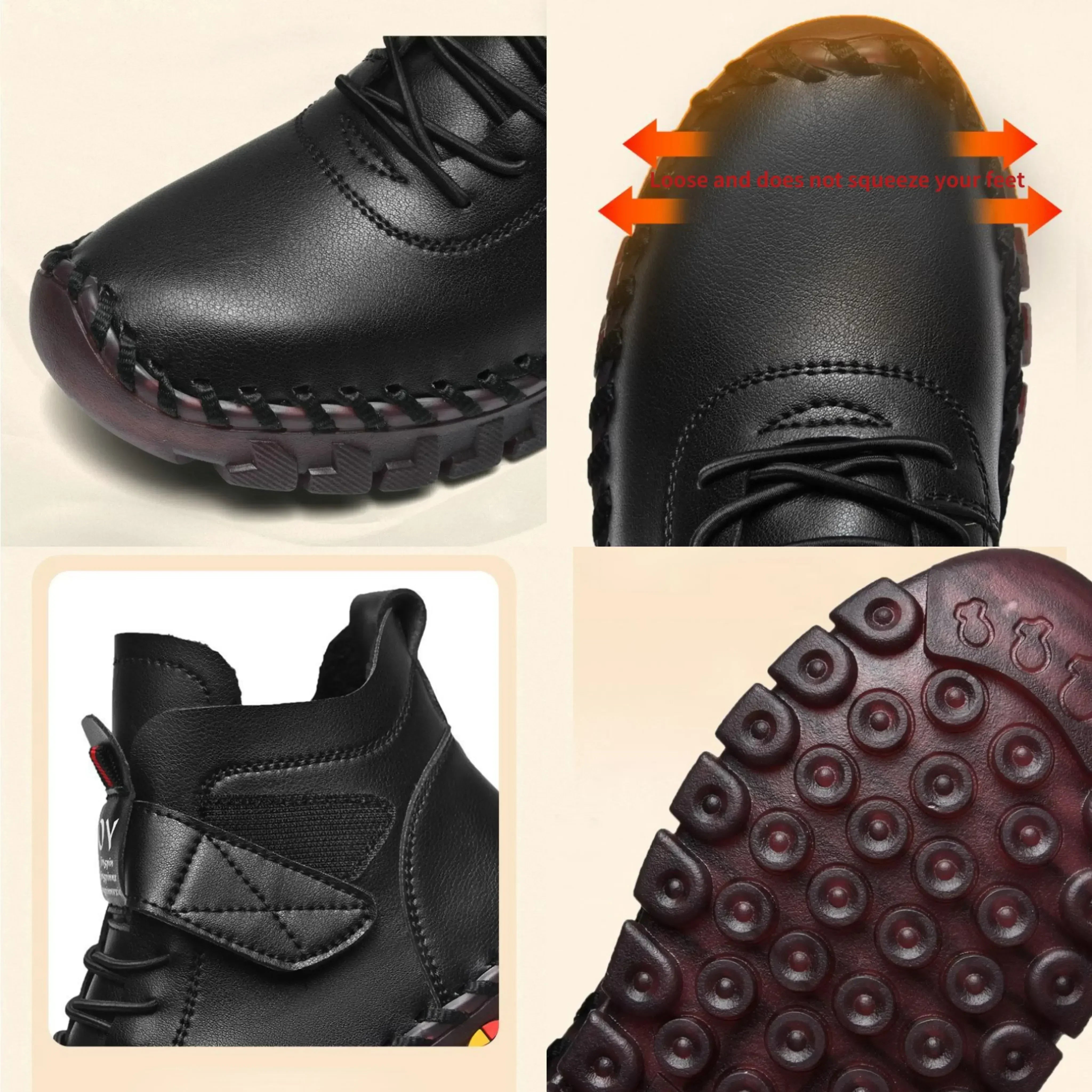 StrideLeather - Halfhoge Leren Schoenen voor Dames