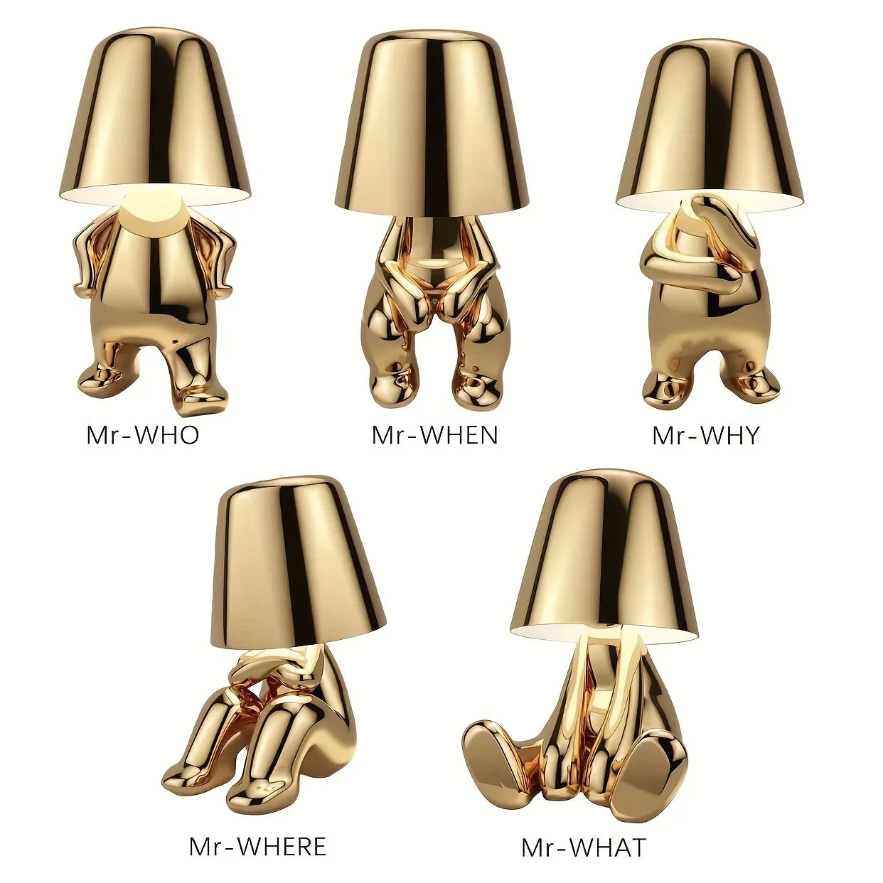 GoldenElegance - Gouden Standbeeld Tafellamp | Luxe Verlichting voor Een Stijlvol Interieur