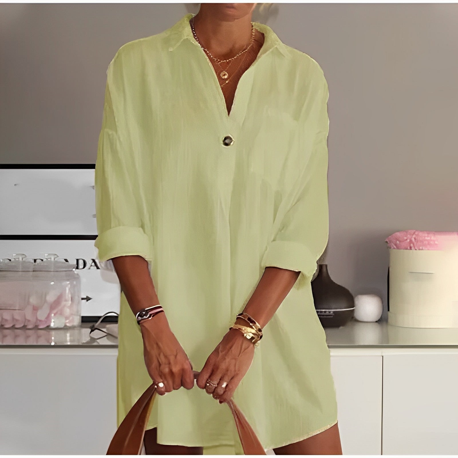 Lina - Halve Mouwen Losse Blouse voor Dames | Comfortabele en Stijlvolle Zomerblouse