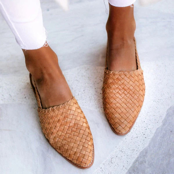 Luxe Gevlochten Dames Sneakers - Comfortabele en Stijlvolle Platte Schoenen