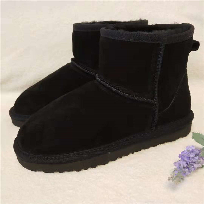 Klyne - Enkelhoge Echtleren Winterlaarzen | Warme en Duurzame Sneeuwstiefels voor Dames