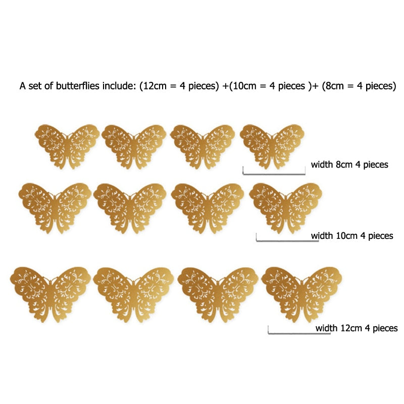 VlinderFantasie - 3D Vlinder Wandstickers | Ideaal voor Bruiloften en Interieurdecoratie