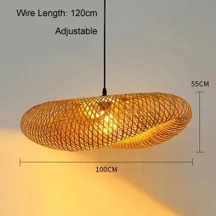 BambooVintage LED Hanglamp - Authentieke Bamboe Designlamp voor Woonkamer en Eetkamer