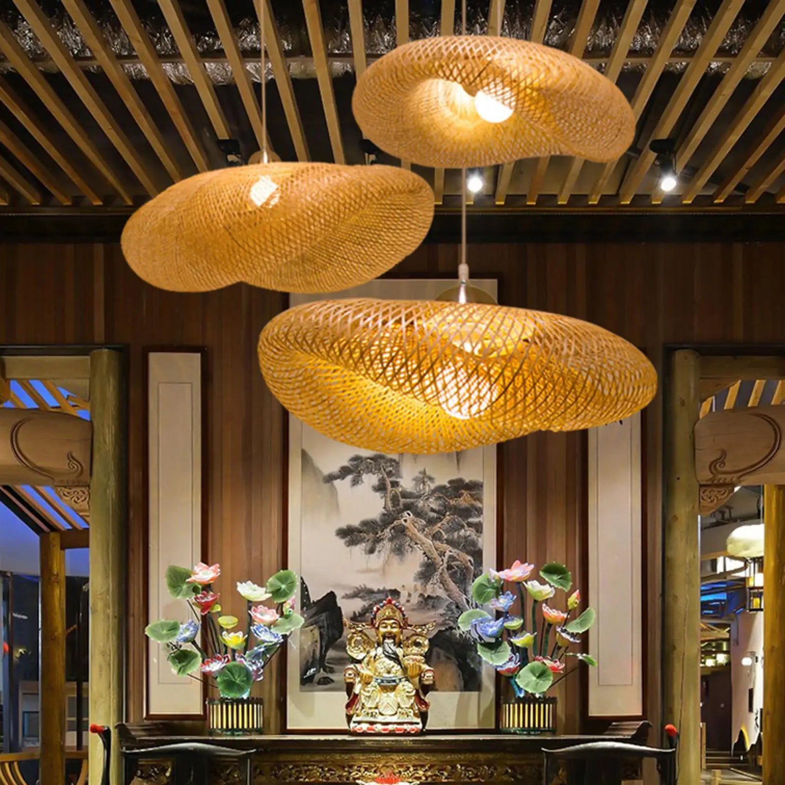 BambooVintage LED Hanglamp - Authentieke Bamboe Designlamp voor Woonkamer en Eetkamer
