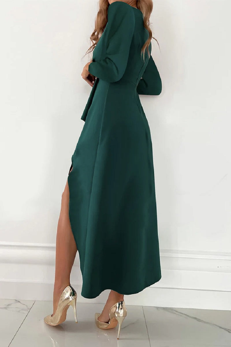 Diana - Elegant Geplisseerd Effen Jurk
